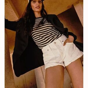 Free people white jean shorts